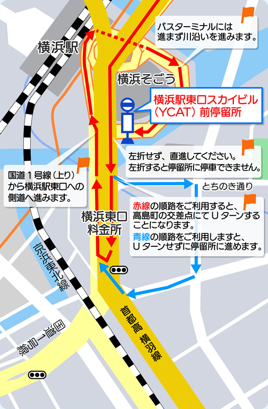 地図：東京方面からの進入方法